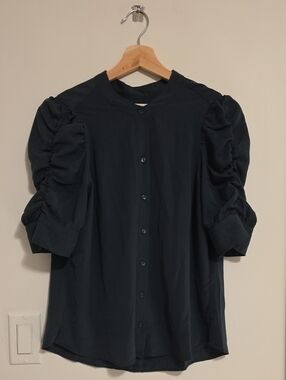 Abercrombie & Fitch Dark Teal Button-Front Top